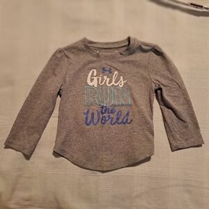 Under Armour girls size 18 months gray shirt, EUC